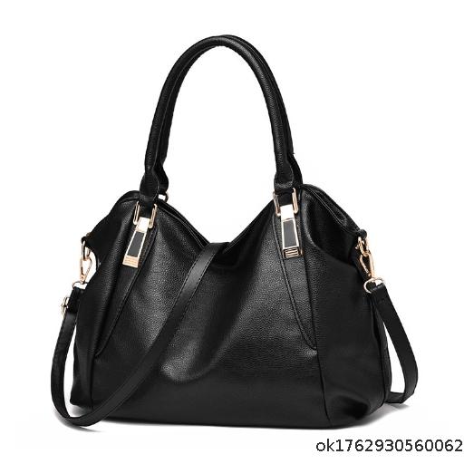 Women's leather bag, soft leather, mother's bag, simple middle-aged women's bag, large capacity handbag wholesale, crossbody bucket bag