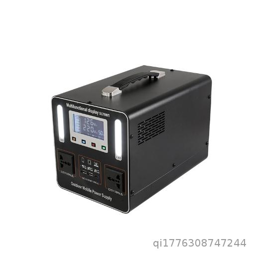 220V solar outdoor mobile power supply with socket, portable household stall, emergency energy storage battery, outdoor power supply