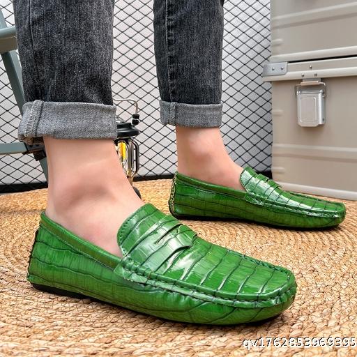  Large Bean Shoes for Men, Spring New Collection, Men's Le Fu Shoes, Driving Leather Shoes for Men, One Step Lazy Casual Shoes