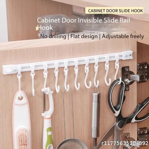  Adsorption style Hanging Hook Cabinet Door Rear Hook Non Perforated Kitchen Card Insertion Removable Rail Hook