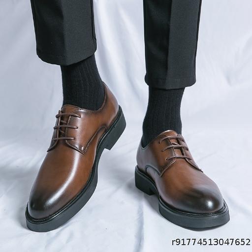 Men's Leather Shoes Bright Face Derby Shoes Elite