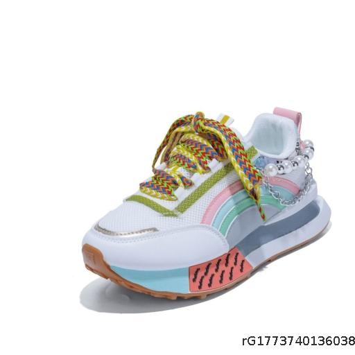 2025 New Pearl Shining Thick soled Sports Shoes, Casual Fashion Trendy Women's Shoes, Foreign Trade Available for Cross border