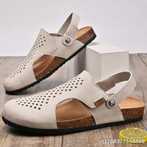 2024 Summer Baotou Sandals Fashionable and Versatile Outdoor Leisure Cave Shoes Large Breathable and Anti slip Men's Shoes