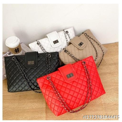 Minimalist diamond grid embroidery thread armpit bag for women's cross-border new style lock shoulder bag with large capacity chain carrying crossbody bag