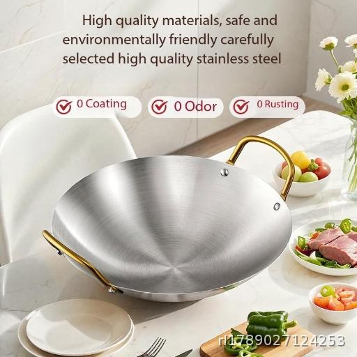  Extra Thick Stainless Steel Pot Alcohol Stove Commercial Small Hotpot Seafood Dry Pot Restaurant Golden Ear Bar Ding Pot
