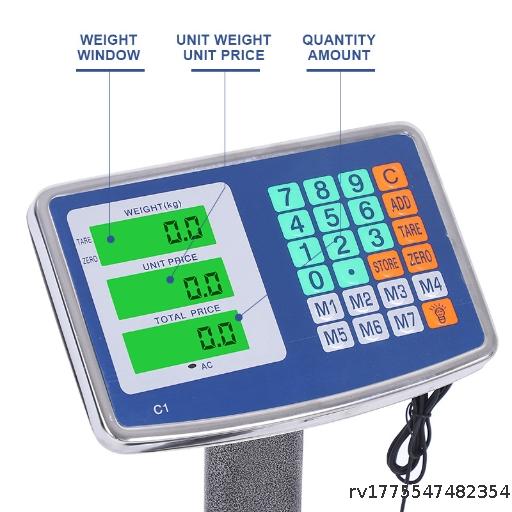 English Platform Scale Commercial Foldable Scale Commercial Supermarket Weighing Platform Scale Electronic Scale Floor standing Electronic Scale