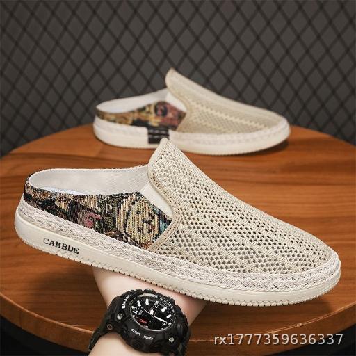 Casual Shoes Men's Casual Shoes Breathable One Step Stepping Half Supported Slippers Men's Shoes