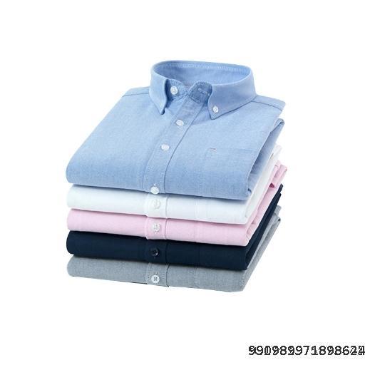  New Men's Trendy Shirt with No Ironing Inner Wear and Outer Wear, Fashionable, Casual, Versatile, All Cotton Oxford Spinning Men's Long Sleeve White Shirt