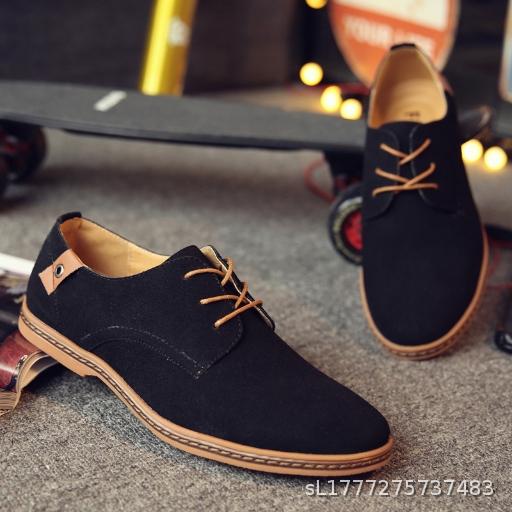 Men's casual shoes, leather shoes, plus size men's shoes, frosted trendy shoes