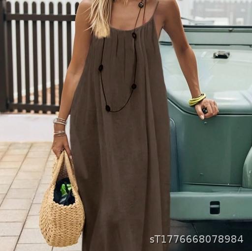 2026 New Women's Strap Coat, Open Back Loose Home Dress