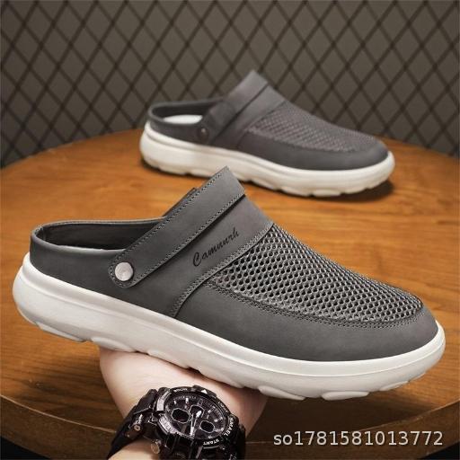 Single Net Baotou Two Wear Casual Men's Shoes Breathable One Step Stepping Lazy Outdoor Sports Cool Slippers