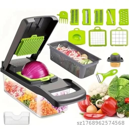  Kitchen Multi functional Vegetable Slicer, Slicer, Shredder, Onion and Potato Slicer, Vegetable Slicer Set of 22, Patent Design