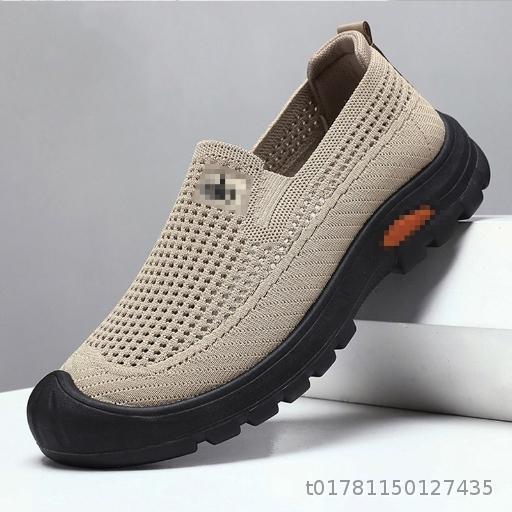 Summer New Men's Breathable Mesh Comfortable Casual Versatile Sneakers Soft soled Lightweight One Step Mesh Shoes