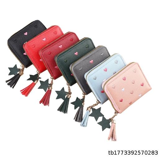 MOQ5,Short zipper tassel coin purse