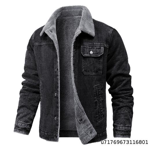 Spring and Autumn New Men's Jacket with Velvet Cotton Workwear Casual Jacket Men's Jacket