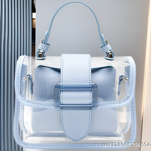 ins Transparent Bag Women's Bag 2025 New Fashion Four Seasons Jelly Bag Women's PVC Handbag Chain Bag Crossbody Bag