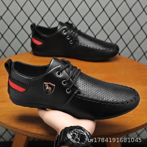 Men's casual shoes, small leather shoes, trendy men's shoes, bean shoes, Korean version shoes, men's white shoes