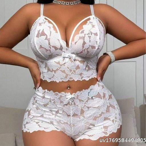 Sexy Underwear Lace Hollow Transparent Sexy Pajama Sexy No Steel Rim Large Size Breathable Bra