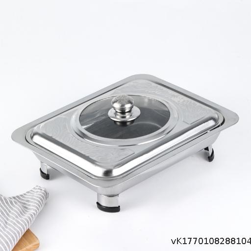  MOQ 5 Stainless Steel Four Corner Square Stove Combination Lid Buffet Stove with Four Leg Stove
