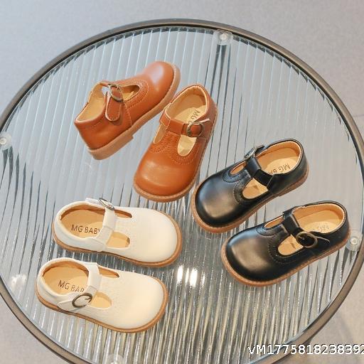 Black Boys' and Girls' Leather Shoes 2026 Spring New British Style Small Leather Shoes Children's Princess Shoes Academy Style Small Single Shoes