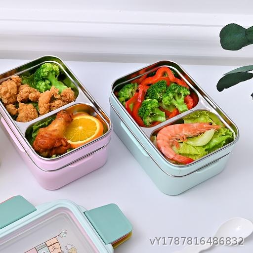  wholesale  Double layer insulated lunch bostainless steel lunch box student office worker cute Japanese style partitioned lunch box fresh-keeping box