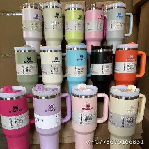 MOQ 30 | No Single-Item Delivery New Stanley TYLA Solid Color Ice King Cup, 40oz Large-Capacity Insulated Cup, with Handle & Car Straw