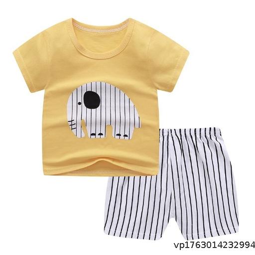  0-5-year-old Children's T-shirt Summer Infant and Toddler Boys and Girls Baby Cotton Short Sleeve Shorts Set Baby Half Sleeve