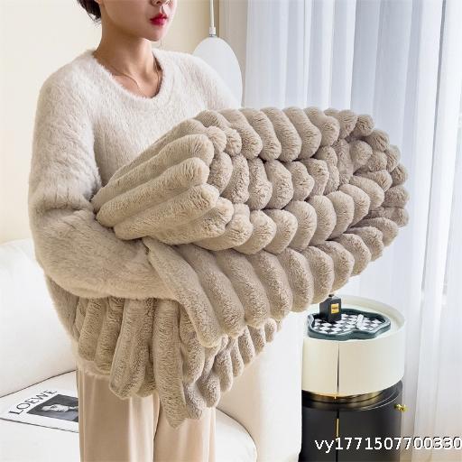 Rabbit Plush Blanket Multi functional Nap Blanket Falei Plush Office Blanket Cross border Sofa Car Cover Blanket