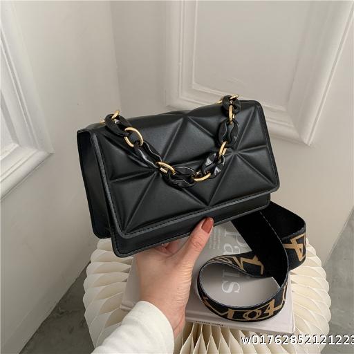  Texture Bag for Women 2025 New Trendy Fashion Internet Celebrity Small Square Bag Versatile Ins Broadband Crossbody Bag Chain Bag
