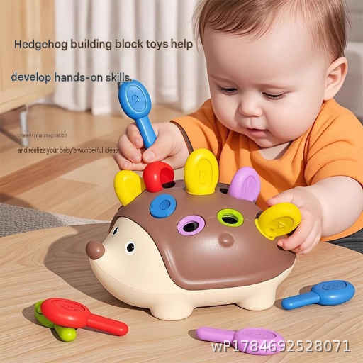 Fine Action Training Toy Puzzle Early Education 1-3 Year Old Boys and Girls Infant Children Hand Eye Coordination Spelling Little Hedgehog