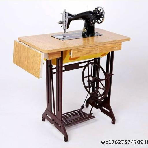 Old style household sewing machine, electric thick desktop, handheld, foot pedal, mini small sewing cart