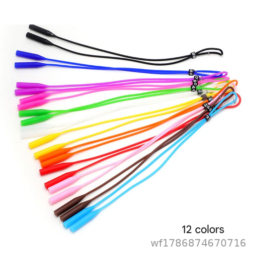 Silicone round head buckle adjustable eyeglass rope for children and adults, fixed for sports, anti fall and anti fall, extended and thickened rope
