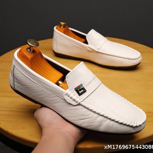 Doudou Shoes Men's Spring New Men's Shoes Korean Edition Versatile Men's Casual Leather Shoes One Step Stepping