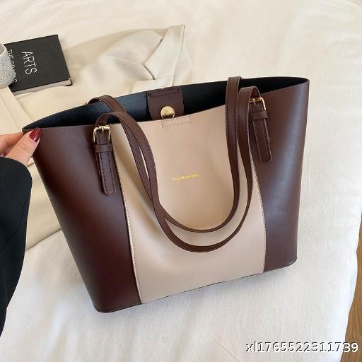  Yangqi Large Capacity One Shoulder Handheld PU Tote Bag