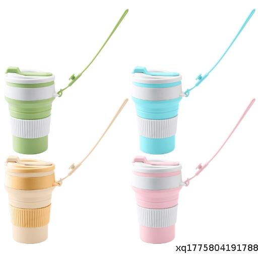 Portable silicone folding water cup, outdoor camping handy cup, juice cup, office coffee cup, telescopic cup, mouthwash cup