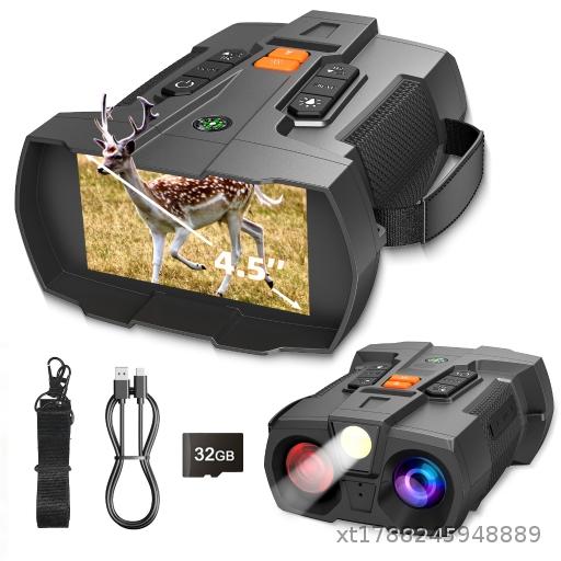 4K Full Color Infrared Night Vision Device 4.5-inch Large Screen with Compass LED Light HD Infrared Outdoor Digital