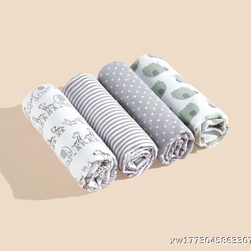  Newborn Cotton Wrapping Cloth Wrapping Towel Baby Printed Bed Sheet Baby Single Layer Blanket Swaddle Towel Cartoon Blanket Four Pack