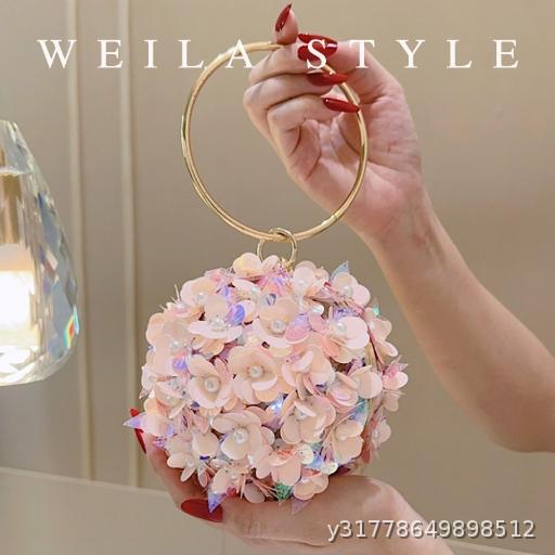 Fairy Style Banquet Handbag Banquet Flower Crossarm Global Wrist Bag Small Handbag Female