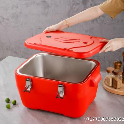  Stainless steel rectangular insulation bucket, outdoor camping insulation and cold insulation box, large capacity portable insulation box