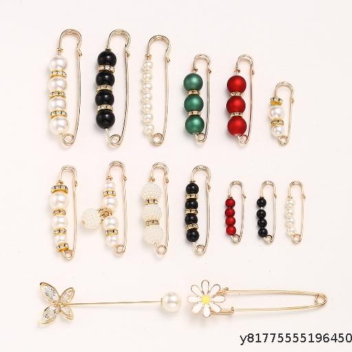 【20pcs】 Pearl Collection Pants Waist Pin Fixing Clothes, Skirts Waist Size Modification Artifact Anti leakage Broch Waist Buckle