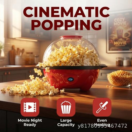  European household electric popcorn machine, large capacity automatic mixing kitchen DIY appliance 700W