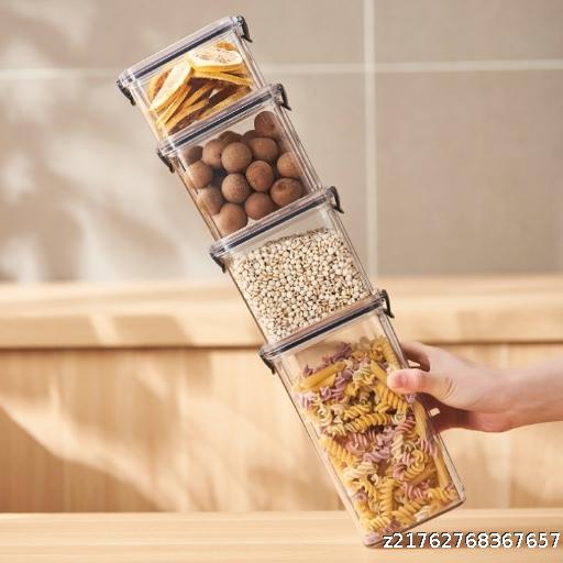  Kitchen Cereals, Grains, Snacks, Sealed Transparent Storage Can, Snacks, Dry Goods Storage Can, Sealed Moisture proof Storage