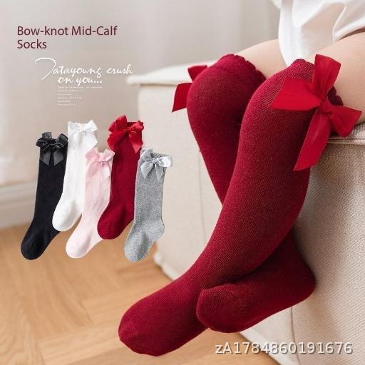 Baby Socks Spring and Autumn Mid Tube Socks Baby Mid Long Tube Bow Dress Princess Socks Baby Long Tube Socks Spring and Autumn