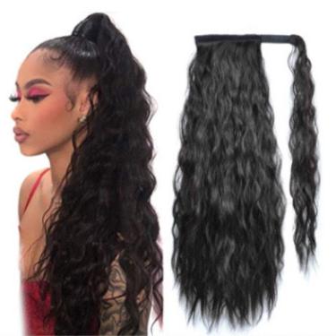  corn perm long horsetail hip hop European and American fashion Velcro strap fluffy hair