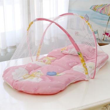 Infant mosquito net, cotton pad with bottom, foldable children's yurt, newborn children's bed, bb mosquito net cover, installation free 0-3