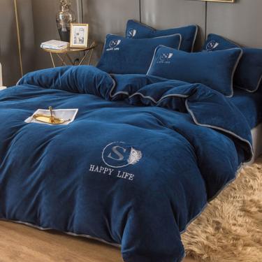 Four piece flannel quilt cover, double faced flannel quilt cover, home textile