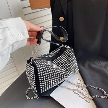 Small Bag Women 2022 New Fashion Crossbody Bag with Diamonds Korean Style Simple Versatile Chain Handheld Shoulder Bag