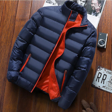 Men's light down cotton jacket Short slim casual stand collar cotton jacket Warm cotton coat coat