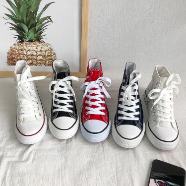 high-top canvas shoes male student spring tide Korean version lace up Harajuku ulzzang lovers' versatile canvas shoes casual shoes
