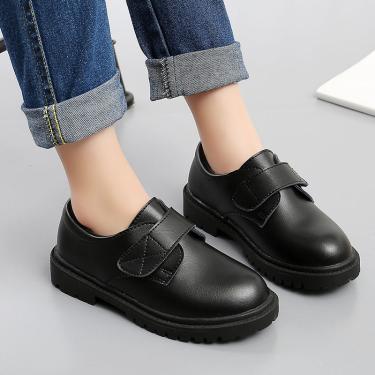 Children's shoes, boys' leather shoes, black British style, 2023 new Korean version, boys' and students' performance shoes, soft soles